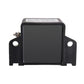 Black square waterproof reversing alarm housing with front face and mounting tabs