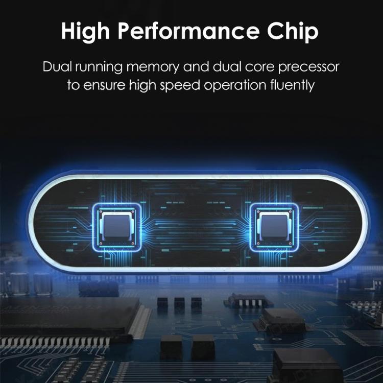 Car speed HUD display front with glowing blue circuit design inside