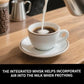 Frothing milk pour into a cup with an integrated whisk attachment