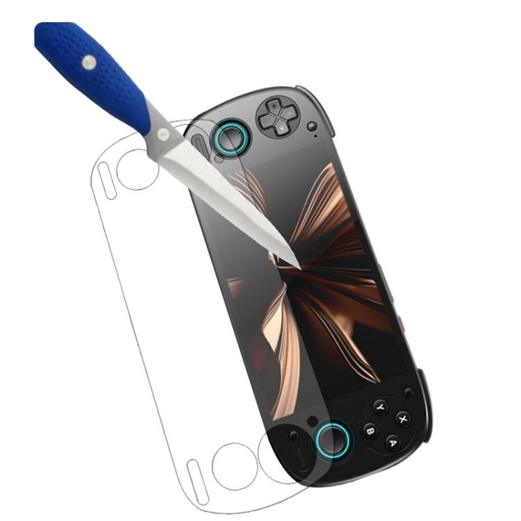 Clear tempered glass screen protector for Retroid Pocket 5 with blue applicator tool