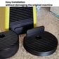 Black drip tray replacement with slotted grate and side notch for installation