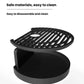Black circular drip tray with slotted grid top and open catch base