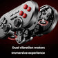 Wireless game controller with exposed vibration motor area and ABXY button layout