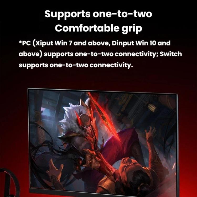 Promotional graphic about wireless game controller connectivity with gameplay screen