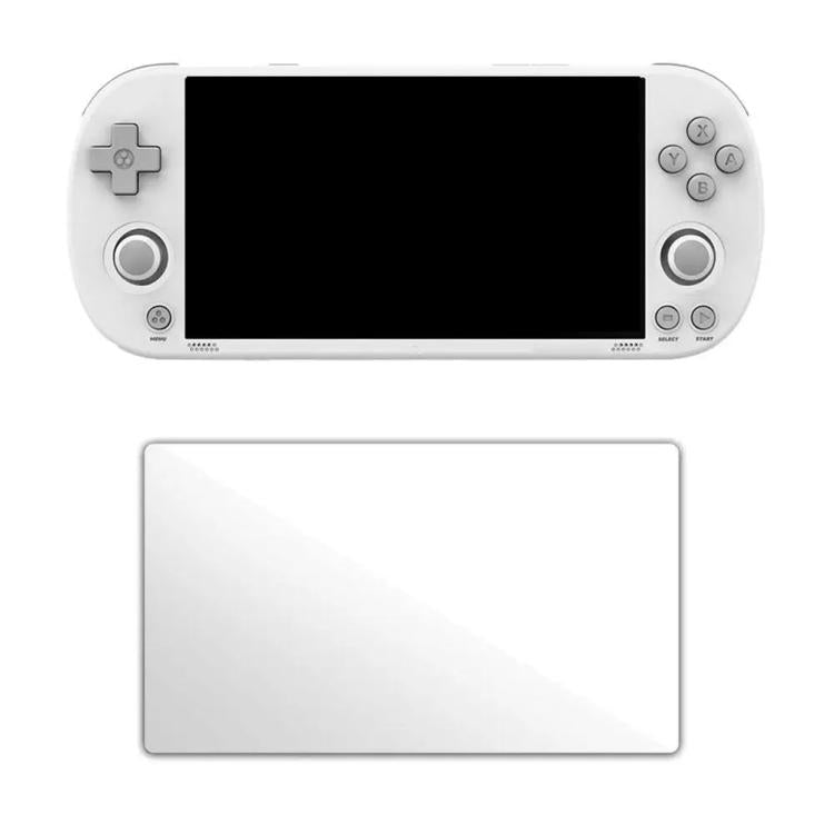 Clear tempered glass screen protector for white handheld console display