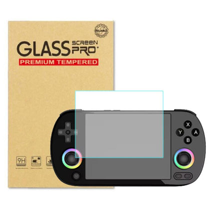 Tempered glass screen protector for ANBERNIC RG40XX H console, shown on handheld display