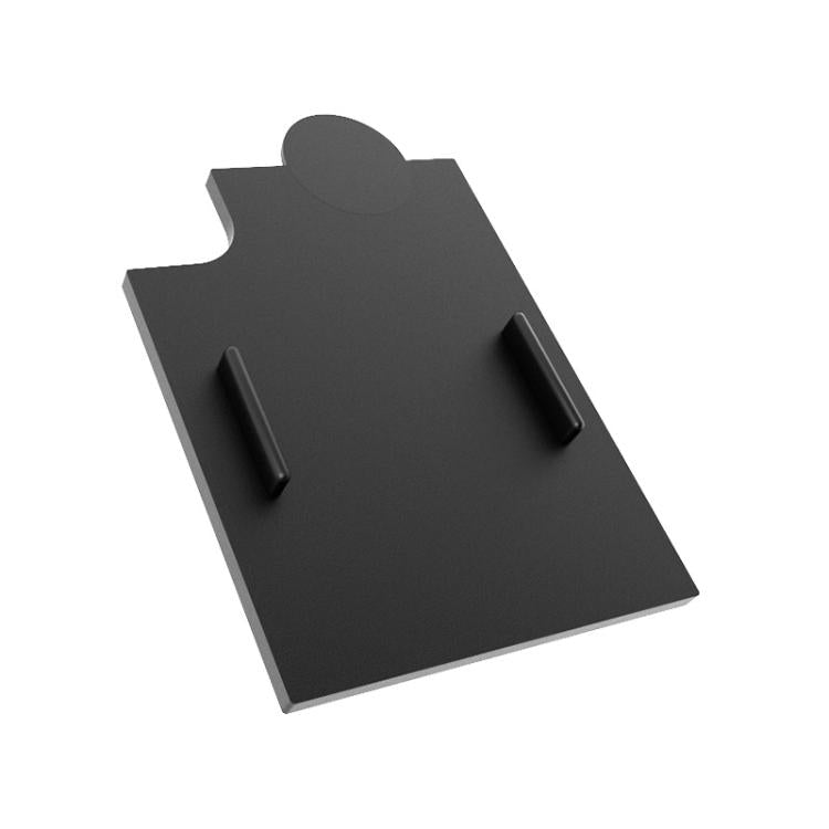 Coffee grounds catcher mat in dark gray with raised handle slot cutout