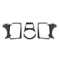 Set of black carbon-fiber style car interior decoration stickers, 6 pieces