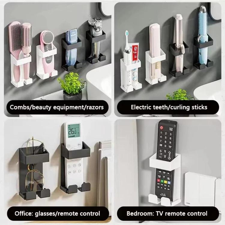 Wall-mounted hair tool holders with cradles and cord organizers for multiple devices