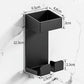 Black wall-mount curling iron holder size diagram with cord organizer
