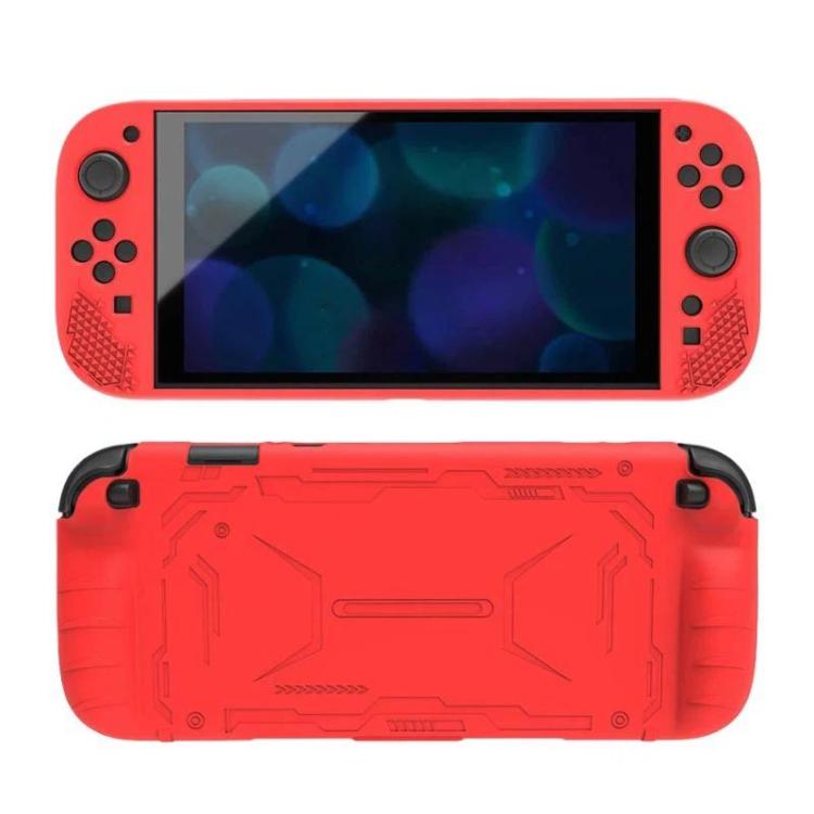 Red silicone protective case for Nintendo Switch 2, shockproof shell with cutouts