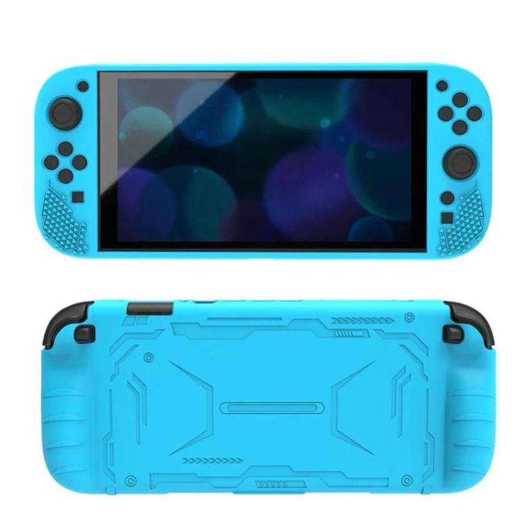 Blue silicone protective case for Nintendo Switch 2, shockproof shell with cutouts