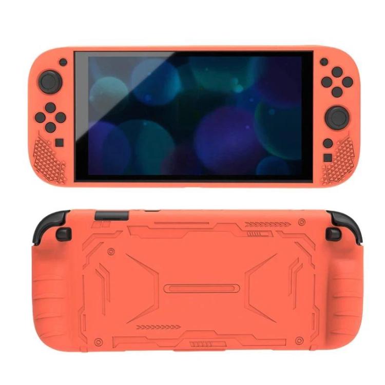 Orange silicone protective case for Nintendo Switch 2, shockproof shell with cutouts