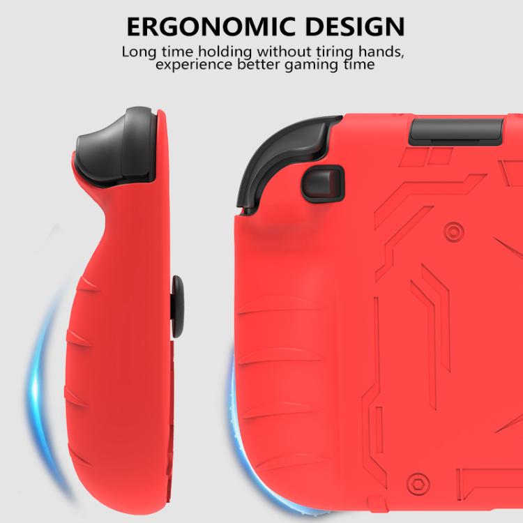 Red silicone protective case for Nintendo Switch 2, ergonomic side grip and button cutouts