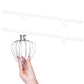 Transparent wall-mount mixer accessory hook rail with whisk attachment, 4-pack
