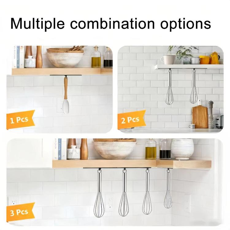 Mixer accessory storage hook set with multiple pieces for different layouts
