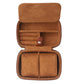 Lily-patterned Watch Case With Zipper Leather Watch Storage Pouch