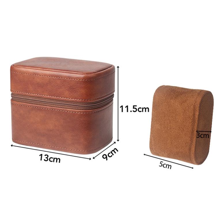 Lily-patterned Watch Case With Zipper Leather Watch Storage Pouch