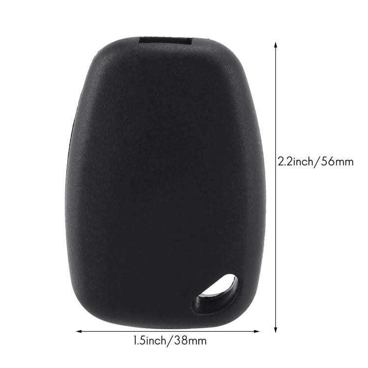 Black key fob case shell with keyring hole, front and side angle