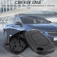 Black car key case shell with open interior and button icon panel