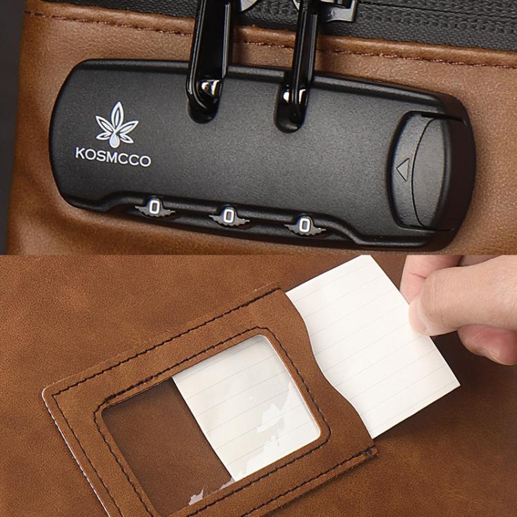 KOSMCCO CL250 Password Lock Leather Document Pouch A4 Large Capacity File Organizer ID Holder