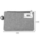 Gray anti-theft card wallet with combination lock keypad and wrist strap, 21cm x 13.5cm