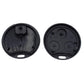 Black 3-button key fob case, rear shell view with openings