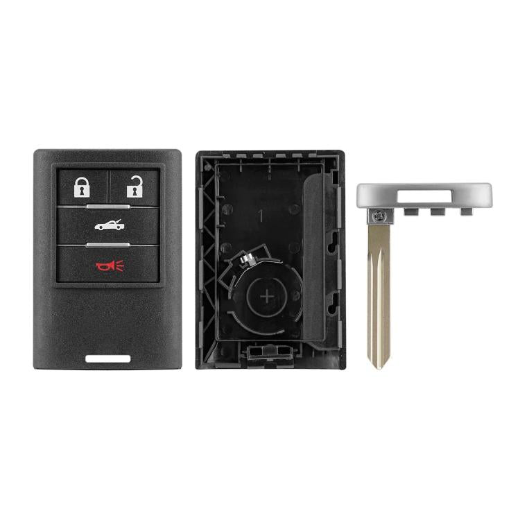 Open black key fob case with 3+1 button layout and metal key blade