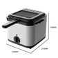Household deep fryer with overheat protection, stainless steel body and viewing window, single handle