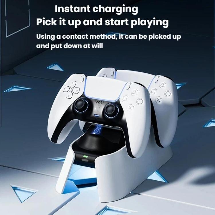 White dual controller charging dock with contact charging base