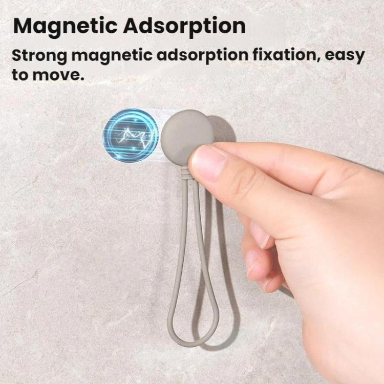 2pcs Bundled Silicone Magnetic Lanyard Data Cable Organizer