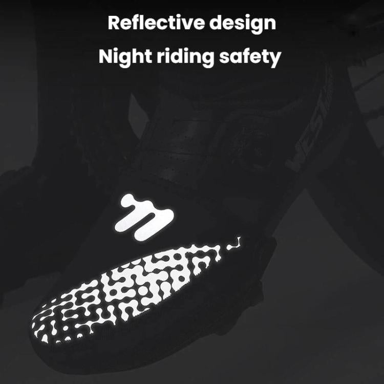 WEST BIKING reflective half-length shoe cover with logo and dotted pattern