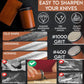 Brown magnetic roller sharpener set with honing discs for sharpening knives