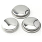 Set of stainless steel blind basket discs with rounded lids