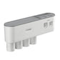 White toothbrush holder with multiple cups and dual toothpaste dispenser top section