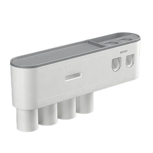 Mengni Bathroom Toothbrush Holder With Dual Toothpaste Dispenser Mouthwash Cup Set, 2 Cups, 3 Cups, 4 Cups, 5 Cups