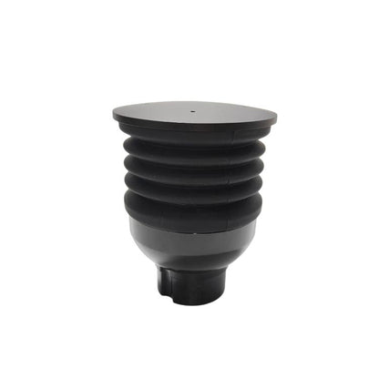 Black ribbed bean hopper air blower attachment with round top and outlet cup