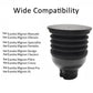 Black ribbed bean hopper air blower attachment with flat round top lid