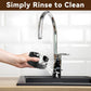 Black coffee tamping base stand with portafilter held over the cleaning area