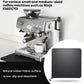 Coffee machine absorbent sliding pad on countertop, dark textured rubber-fabric surface
