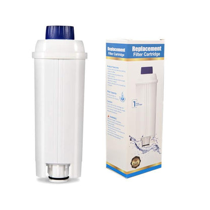 White coffee machine replacement filter cartridge with blue top, single unit