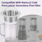 Stainless steel cone filter accessory with perforated mesh basket for cold press juicing