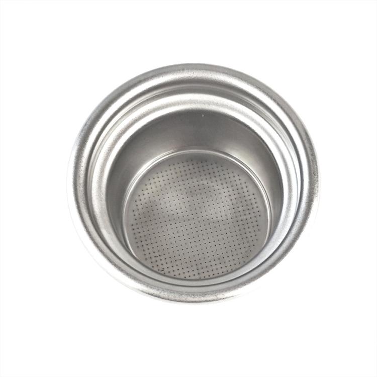 Stainless steel portafilter basket filter with perforated shower-screen base