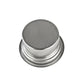 Top view of stainless steel portafilter basket filter with dense perforations