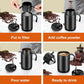 Portable outdoor coffee maker cup set, black stainless steel thermos with filter lid and drip tray