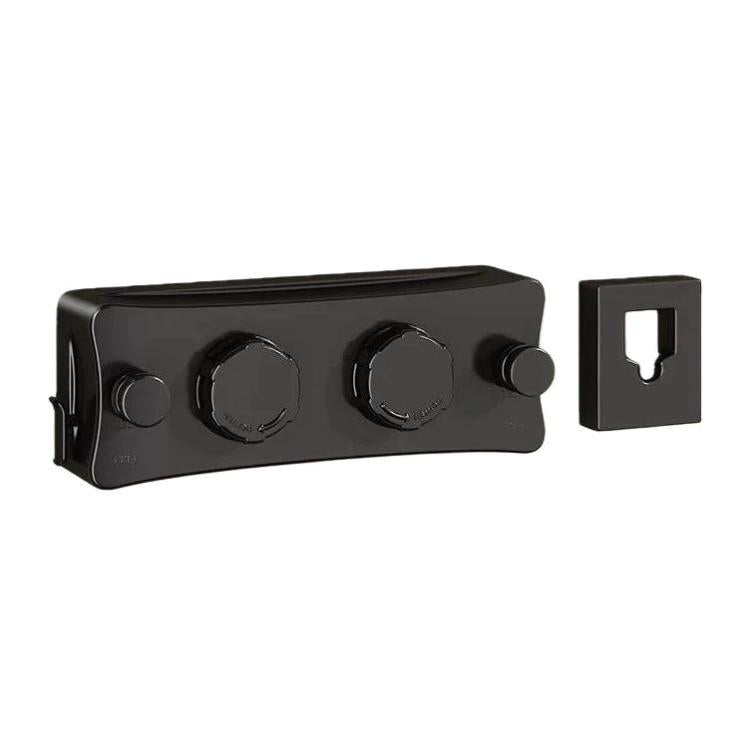 Black retractable wire clothesline drying rack with two control dials