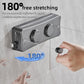 Gray retractable wire clothesline drying rack wall mount with dual adjustment knobs