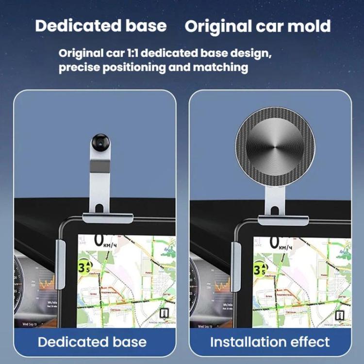 Rotatable phone holder base with dashboard mount design and circular screen-fit shape