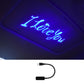 Car interior projection light with blue 'I love you' wording