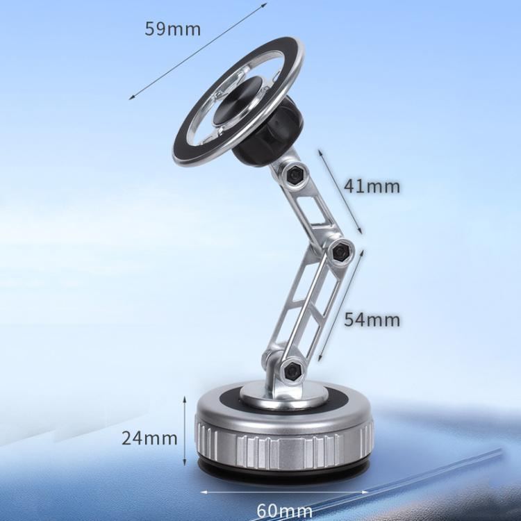 Adjustable vacuum suction magnetic phone holder stand with metal arm and base